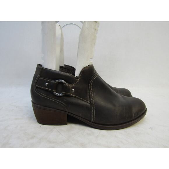 Clarks Womens Sz 7 M Brown Leather Zip Ankle Fashion Boots Bootie - Picture 3 of 11